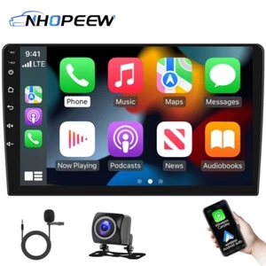 32GB Android 13 9" Apple CarPlay Double 2DIN Car Stereo GPS RDS FM Radio Camera - Picture 1 of 16