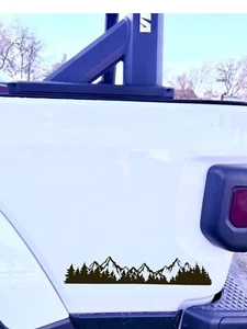 Mountains Trees Landscape Vinyl Decal -Sticker for SUV Car Truck Bumper Window - Bild 1 von 10