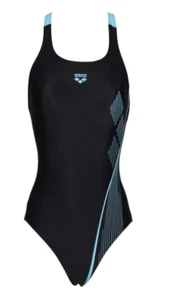 ARENA Damen Swim Pro Rücken Grafik Badeanzug schwarz-Martinic UK 32 - BRANDNEU MIT ETIKETT - Bild 1 von 6
