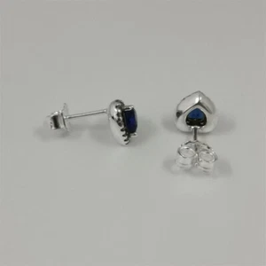 pandora blue heart stud earrings S925 Sterling Silver - Picture 1 of 4