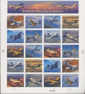 3916-3925 American Advances in Aviation Sheet of 20 37¢ Stamps MNH - Picture 1 of 2