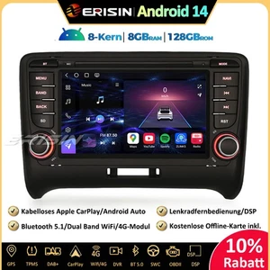 8-Kern 128GB Android 14 Autoradio GPS für AUDI TT MK2 CarPlay DAB+OBD RDS DTV 4G - Bild 1 von 16