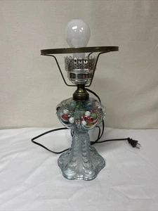 Vintage Electrified Oil Lamp w/ Marbles 13.5" - Picture 1 of 4
