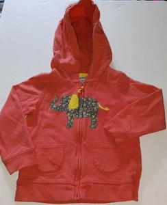 Felpa con cappuccio e zip intera Carter's bambina elefante arancione taglia 24 mesi 100% cotone - Foto 1 di 4