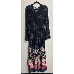 Billabong Women’s Size L Jumper Jumpsuit Botanical Print Floral Born With It NEW - Picture 1 of 11