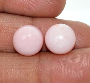 Natürlicher Rosa Opal Runde Kugel Cabochon Paar 12 mm 15,55 Kt Lose Edelsteine - Bild 1 von 7