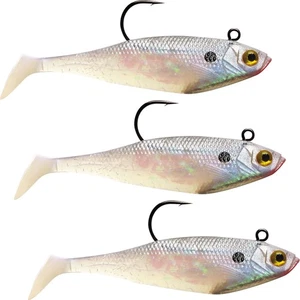 Señuelos de pesca Storm Wildeye sombra de baño de 3 pulgadas (paquete de 3) - perla - Imagen 1 de 2