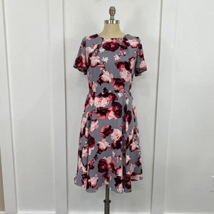 Eva Mendes Dress Women’s Size 10 Gray Floral Boho Career Knee Length - Picture 1 of 10
