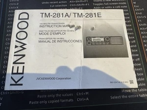 NOWY ORYGINALNY KENWOOD TM-281A / TM-281E 2 METRY INSTRUKCJA OBSŁUGI NADAJNIKA-ODBIORNIKA FM - Zdjęcie 1 z 1
