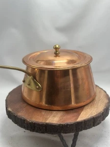Olla vintage con mango de latón de cobre hecha en Portugal mango de latón - Imagen 1 de 6
