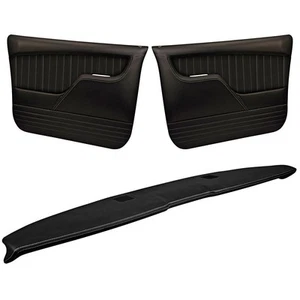 TMI Sport Door/Dash Pad Kit Black With White Stitching Chevrolet C10 1967-1972 - Picture 1 of 3