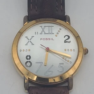 Reloj De Colección Fossil Motor Tono Dorado Plata Esfera Cepillada Cuarzo 34mm Reloj JR-7504 - Imagen 1 de 6