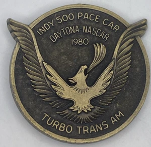 Vintage 1980 Messing Gürtelschnalle Indy 500 Pace Car Daytona NASCAR Turbo Trans Am - Bild 1 von 9