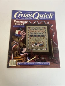 Cross Quick Premier Issue Patriotic Cover  Cross Stitch Patterns Aug/Sept 1988 - Picture 1 of 3