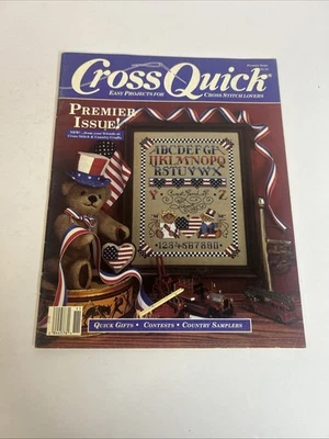 Cross Quick Premier Issue Patriotic Cover  Cross Stitch Patterns Aug/Sept 1988 - Image 1 of 3