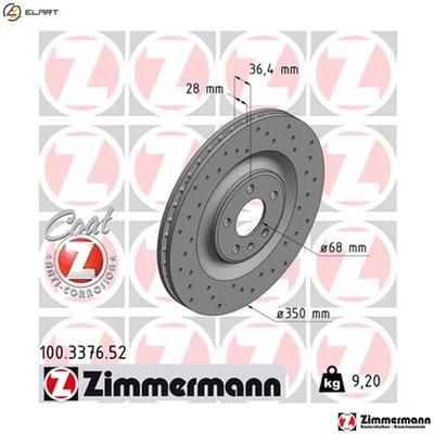 2x BRAKE DISC 100.3376.52 FOR AUDI DLHB/DKNA/DKYA/DMFA/DNEA/CVJA/CYMC 2.0L 4cyl - Image 1 of 4