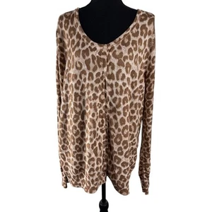 Cárdigan George Estampado Animal Manga Larga Abotonado Elástico Talla XXL (20) - Imagen 1 de 11