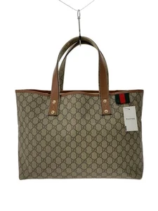 Gucci Tote Hand Bag Beige Leather Small Vintage Authentic GG Logo Sherry Line - Picture 1 of 9