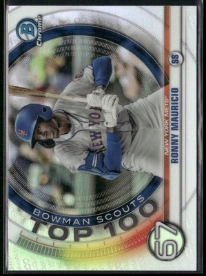 2020 Bowman #BTP-67 Ronny Mauricio Chrome Bowman Scouts Top 100 - Image 1 of 2