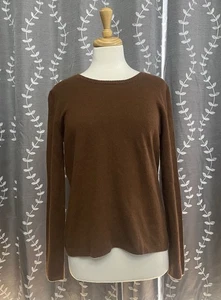 Maglione pullover donna Chadwick’s 100% cashmere marrone leggero taglia large - Foto 1 di 7