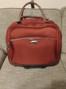 Samsonite Rolling Briefcase Carry On Laptop Weekend Travel Bag Luggage Red - Picture 1 of 12