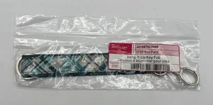 Thirty One Hang It Up Key Fob Wristlet Travel Strap Keychain -Sea Plaid- NEW - Picture 1 of 3