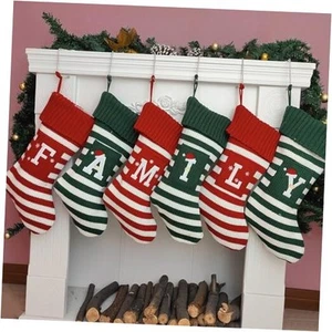 Christmas Stocking Knit Initial Christmas Stockings for Family Farmhouse Y Red - Picture 1 of 7