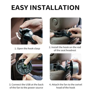 Car Fan 12V Cooling Fan For Backseat For Kids USB Powered Back Seat Fan OCIU - Picture 1 of 8
