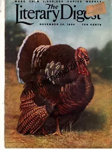 1934 Lit Digest November 24 - The Turkey; Duchess of Kent Wedding; Football - Foto 1 di 1