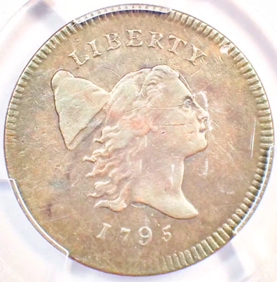 Medio centavo Liberty Cap 1795 cabello suelto 1/2C - PCGS XF Detalle (EF) - ¡Moneda rara! Foto 1 de 4