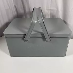Cartwright And Butler, Grey Coloured Metal Hamper Box Double Handled - Picture 1 of 10