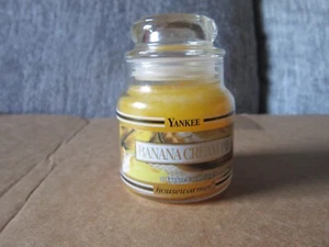 BANANA CREAM PIE Yankee Candle NEW 3.7 Oz Black Band label Glass Jar RETIRED - Picture 1 of 1