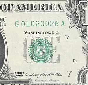 1963 Dillon Dollar Low Sum Chicago Fancy Seriennummer - Bild 1 von 7
