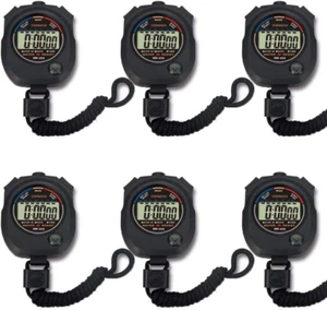 6 Pack Multi-Function Electronic Digital Sport Stopwatch Timer, Large Display wi - Picture 1 of 12