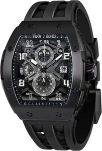 Reloj Automático Hombre TSAR BOMBA Tonneau Lujo Esqueleto Negro TB8211Q-04 - Imagen 1 de 12