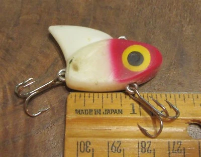 Señuelo Lazy Ike Corp. Sail Shark rojo y blanco sin labios Swimbait Crankbait Foto 1 de 4