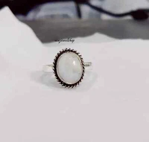 Moonstone Ring,925 Sterling Silver, Handmade Ring, Gemstone Ring, Desig All Size - Picture 1 of 12