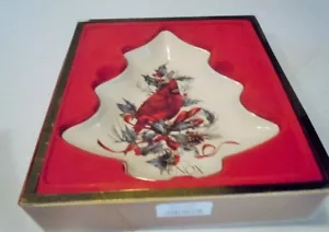 Lenox Winter Greetings Tree Candy Dish w/Cardinal & Holly -NIB - Picture 1 of 10
