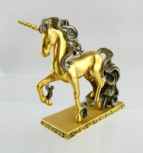 Vintage Franklin Mint Treasury of Unicorn 24K Gold Coated Metal Figurine 1991 - Picture 1 of 10