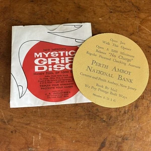 Vintage  Perth Amboy NJ Rubber Mystic Grip Disc Perth Amboy National Bank Advert - Picture 1 of 5