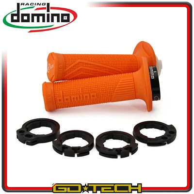 MANOPOLE DOMINO D100 LOCK ON MOTO CROSS ENDURO 4T Arancio OFF ROAD RACING D-LOCK - Immagine 1 di 4