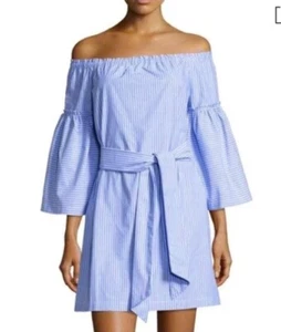 Laundry by design Blue And White Off The Should Dress Size 4 - Picture 1 of 10
