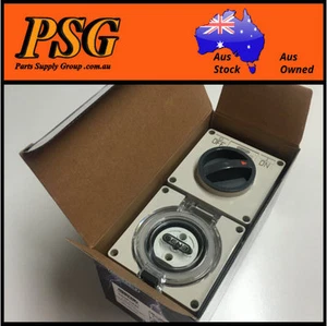 5 Pin 20A Amp Switched Socket Combination Outlet Combo Outlet, 3 phase IP66 - Picture 1 of 4