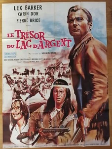 TRESOR DU LAC D'ARGENT lex barker affiche cinema originale 160x120 winetou - Picture 1 of 1