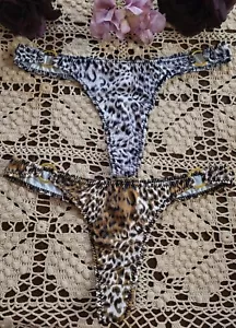 Retro Chic 2 Paar SeXy & Slinky Tiermotiv Babydoll Ringo Tanga Höschen ~ Neu im Karton - Bild 1 von 11