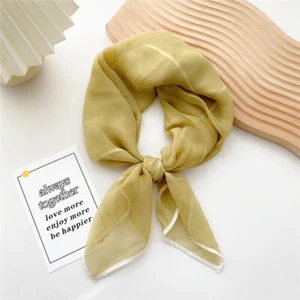 70cm Women Square Scarf Elegant Large Silk Feel Satin Shawl Wrap Neckerchief ↲ - Picture 1 of 26