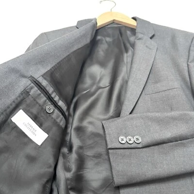 Versace Collection 40 R Mens Blazer Jacket Sport Coat 2 Button Wool Gray Slim - Image 1 of 4