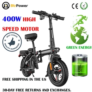 Adult 14" 400W Motor Folding Ebike City Electric Bike 48V 15AH Battery Safe - Picture 1 of 10