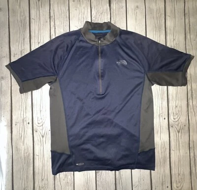 Camisa The North Face Para Hombre Azul Medio 1/4 Cremallera Ciclismo Senderismo Jersey Aire Libre Foto 1 de 4