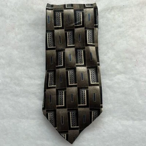 David Taylor Men's Tie Neckwear Black Tan Gold Made in USA - Picture 1 of 5